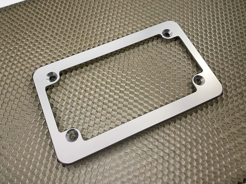 Motorcycle Machined Sliver License Plate Frame